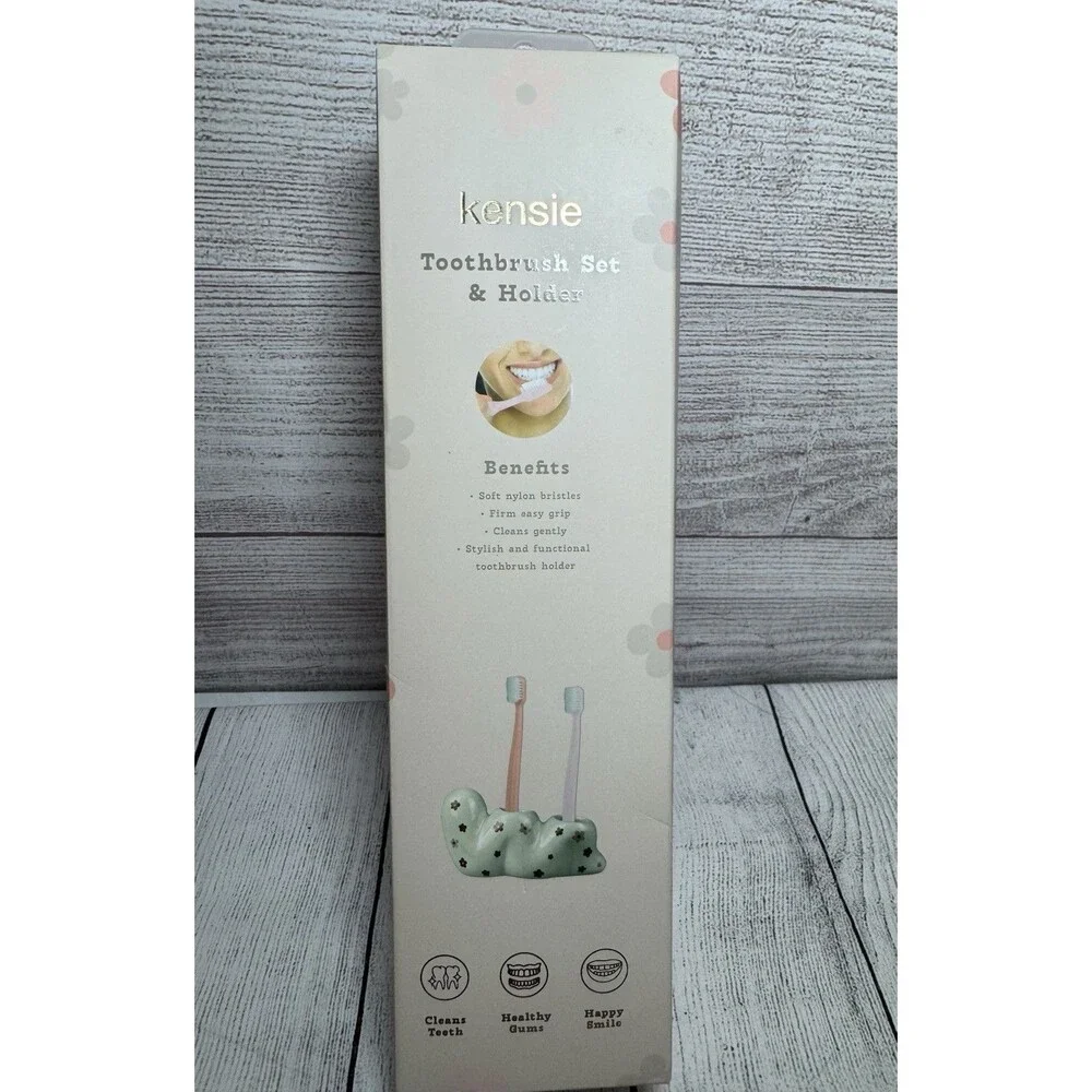 KENSIE 3 Piece Toothbrushes Holder Set-Ultra Soft, Pink.